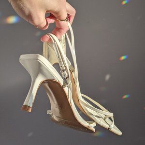 Elegant, Strappy White Heels